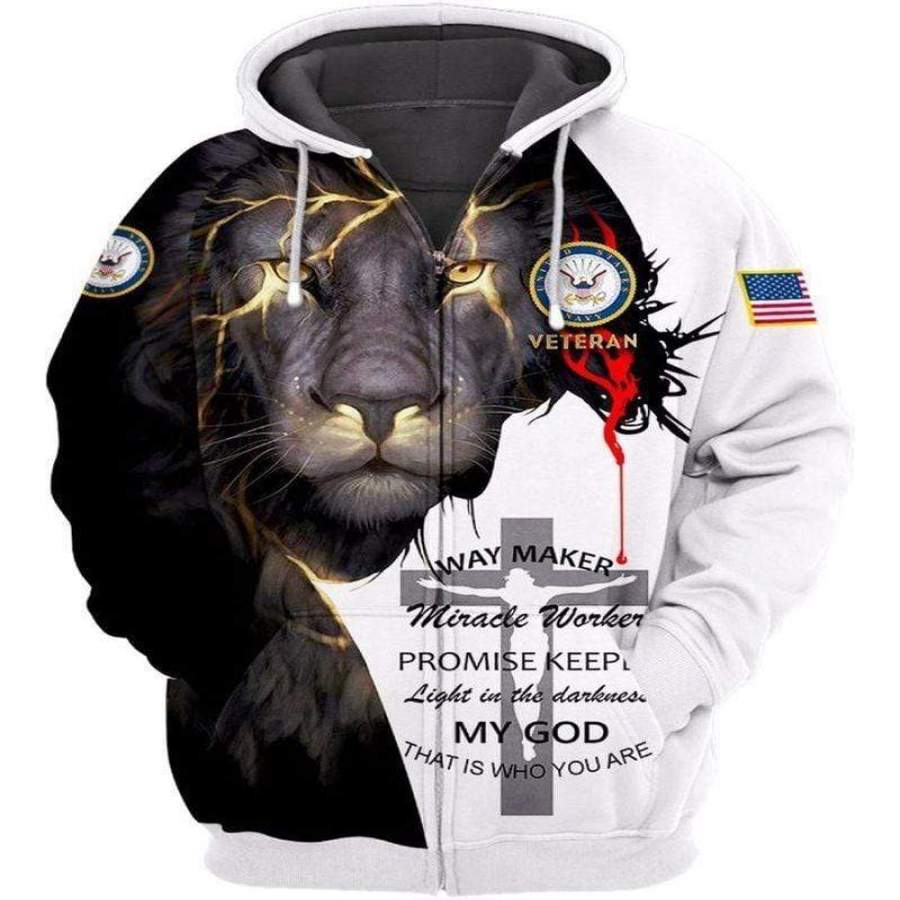 .Soldier Us Army Veteran Lion Custom Name Hoodie 3D All Over Print #H