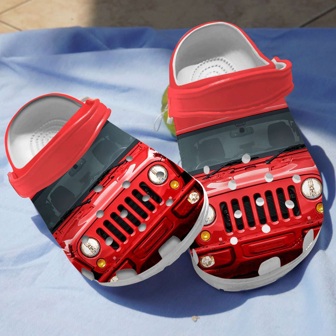 Red Jeep Car Crocs Crocband Clog