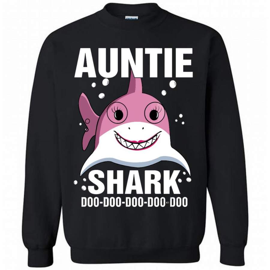 Auntie Shark Doo Doo Doo Doo Doo Doo – Gildan Crewneck Sweatshirt