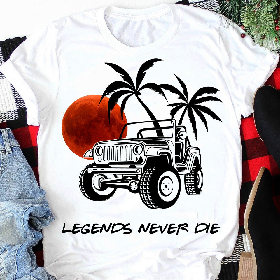 Terrain Car Coconut Trees Legends Never Die Standard Men T-shirt