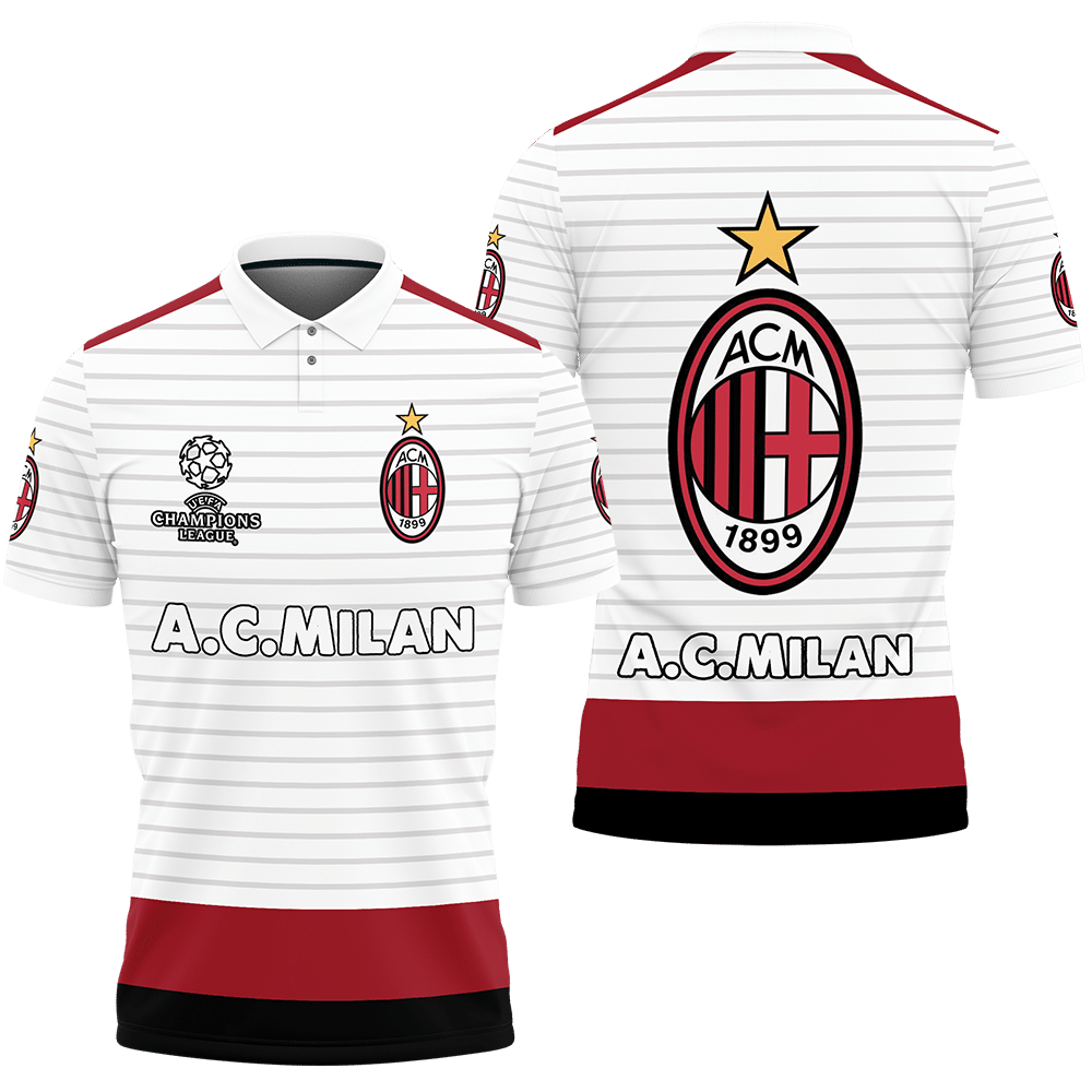 3D Printed AC Milan NQP-HT Polo Shirt Ver 1 (White) – Klasern Store