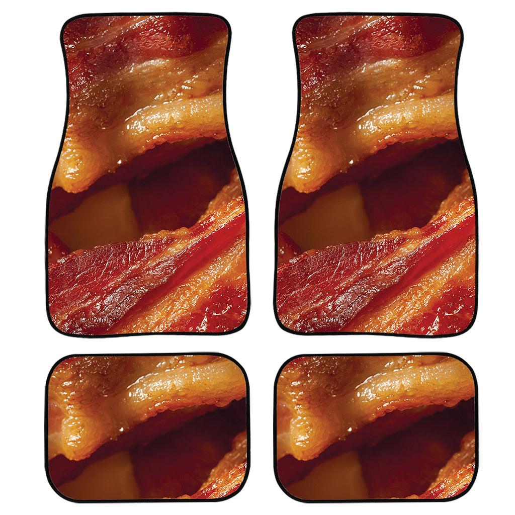 Crispy Bacon Print Front And Back Car Floor Mats, Front Car Mat