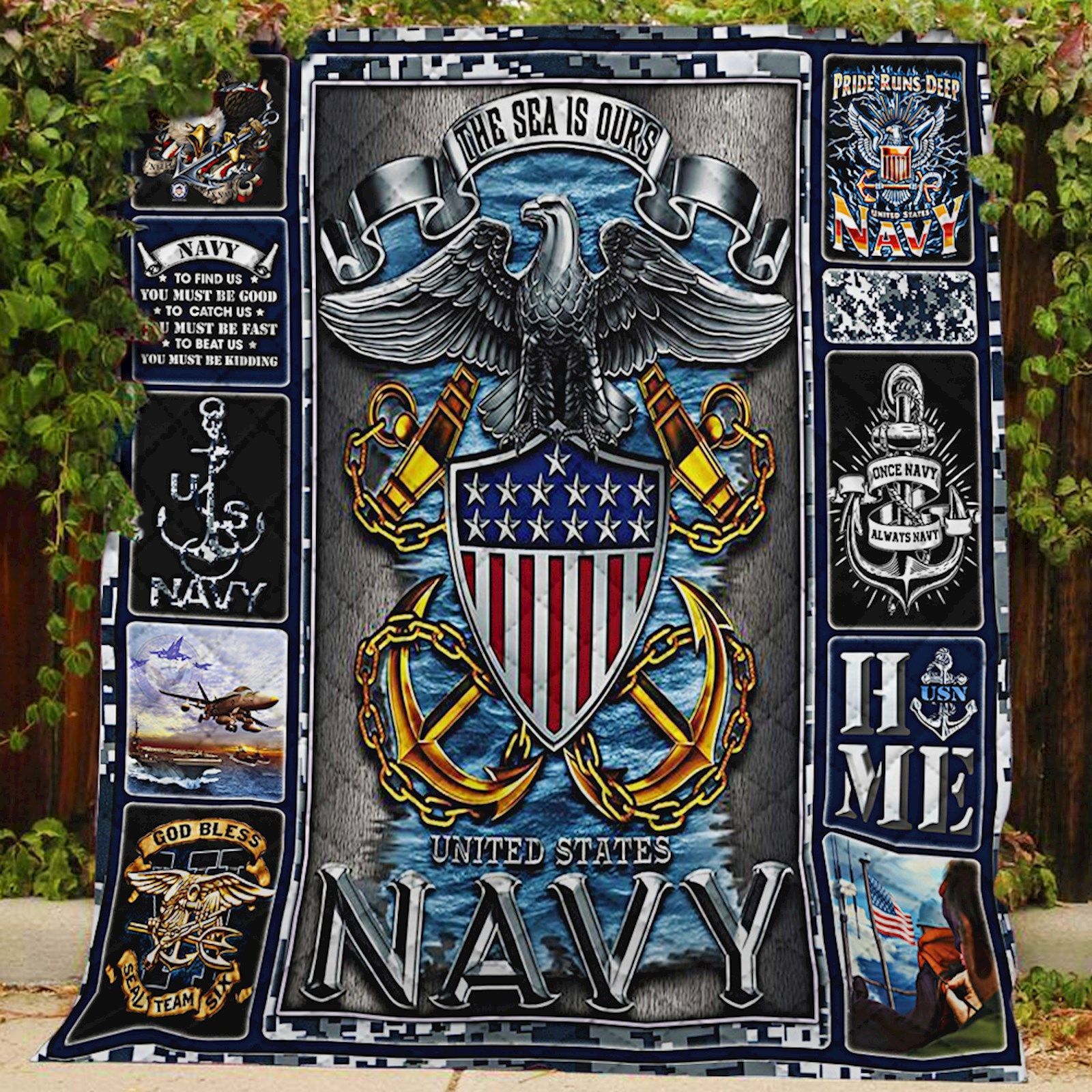 The Sea Is Ours US Navy Quilt