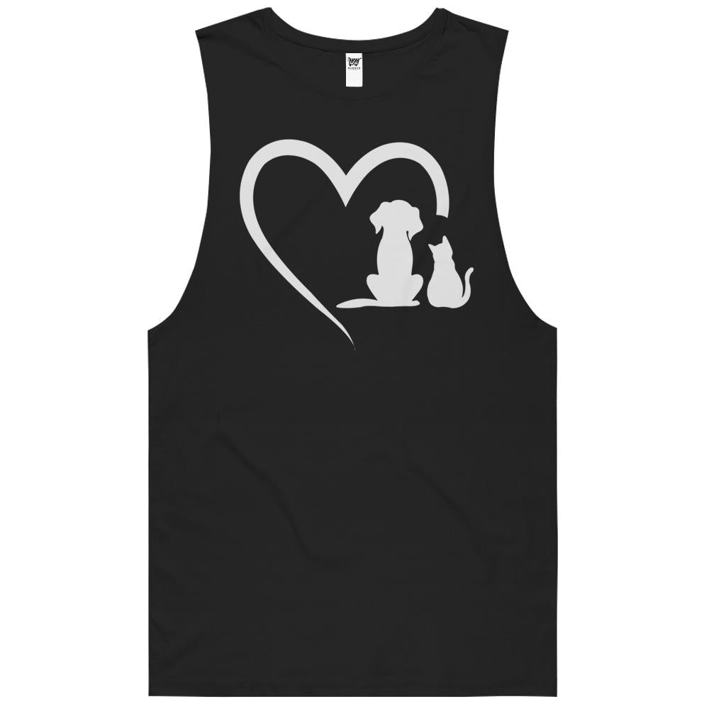 Womens Dog Puppy And Baby Cat Heart – Animal Dog & Cat Heart T-Shirt Tank Top