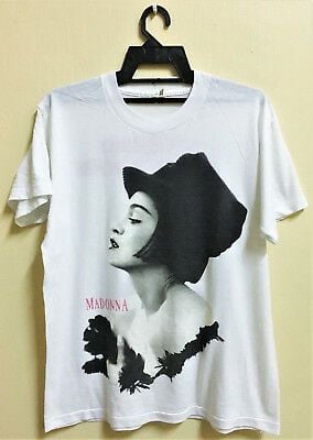 Vintage 1990 Madonna Blond Ambition Pop Rock Diva Tour Concert Promo T-shirt 7941