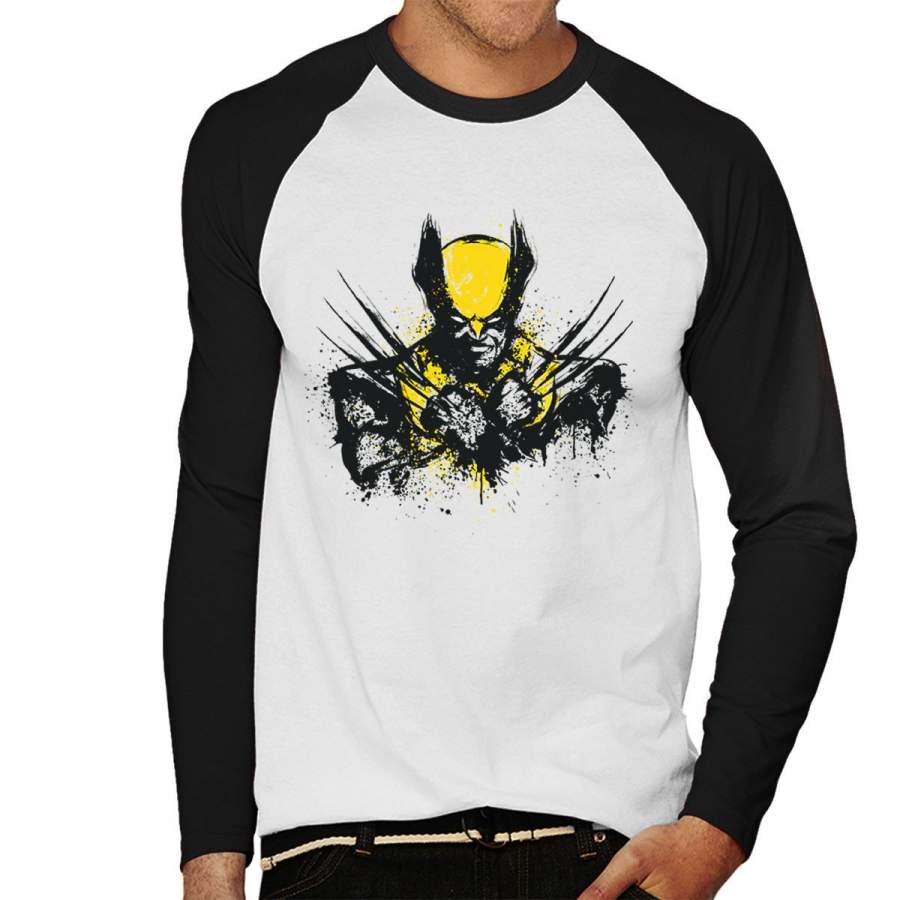 X Men Logan Mutant Rage Men’s Baseball Long Sleeved T-Shirt