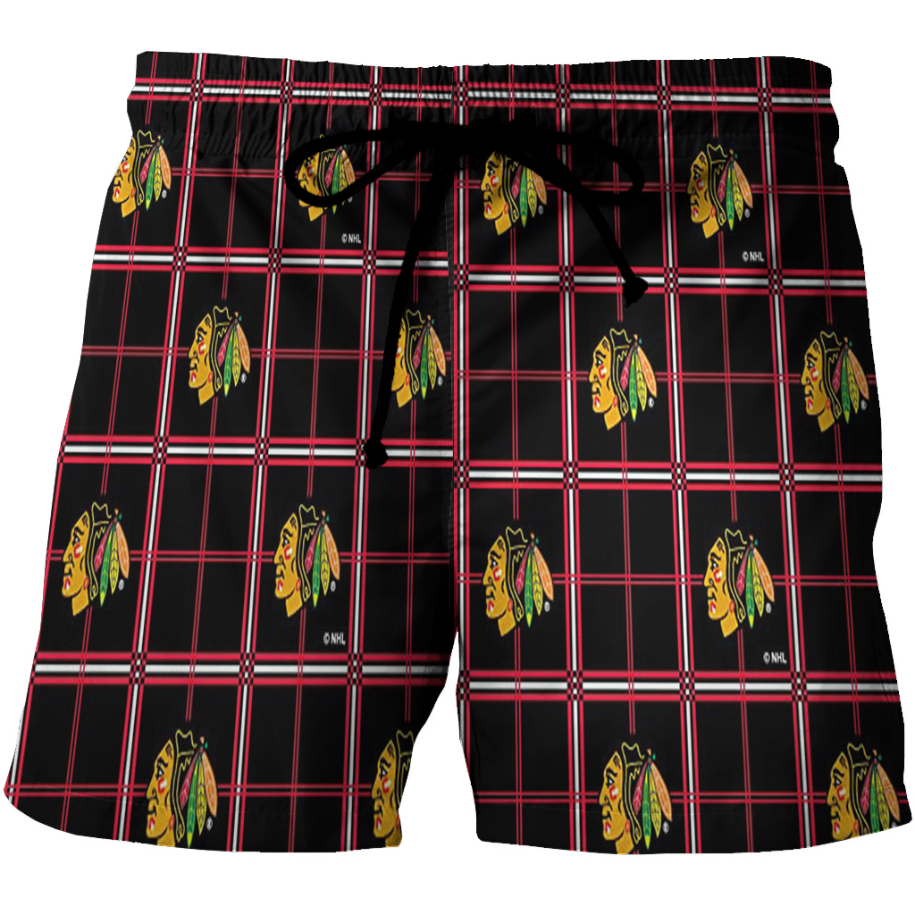 Chicago Blackhawks Symbol6 3D All Over Print Summer Beach Hawaiian Short