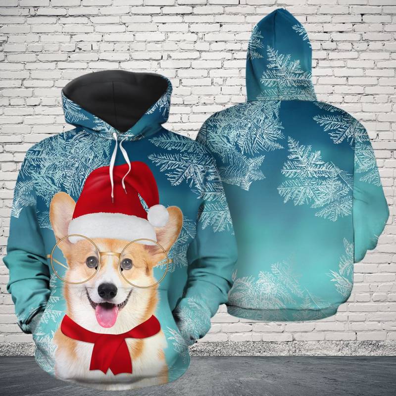Christmas Pembroke Welsh Corgi Awesome H16914 - All Over Print Unisex Hoodie