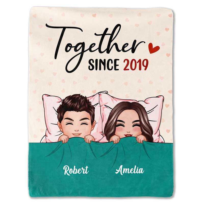 Couple In Bed Together Since Personalized Fleece Blanket Corethermax 9100