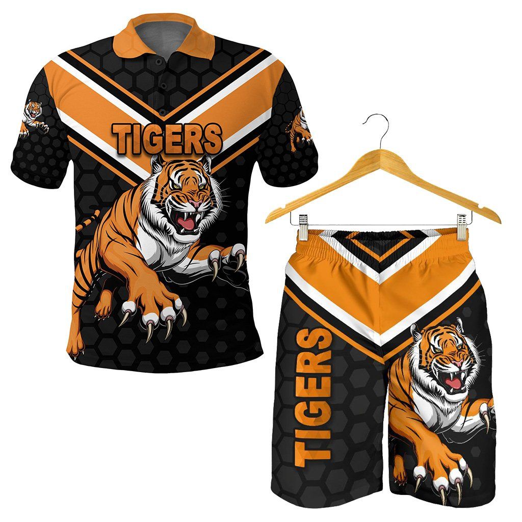 Combo Polo Shirt and Men Short Wests Tigers K8