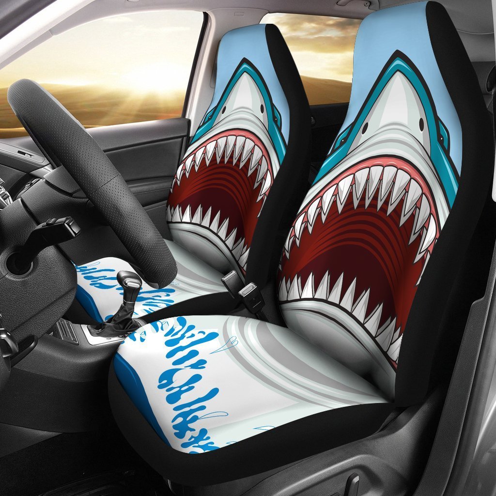 Shark Bite Car Seat Covers Set 2 Pc, Car Accessories Car Mats Covers