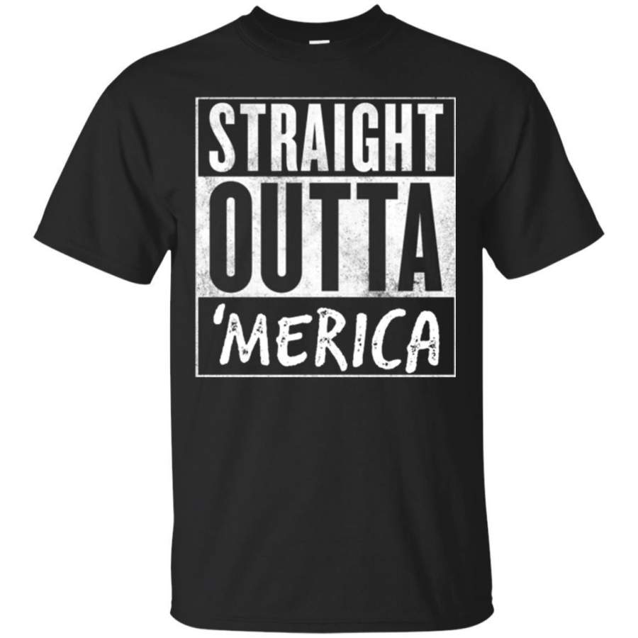 AGR Straight Outta Merica T-Shirt Funny 4th of July Gift Tee