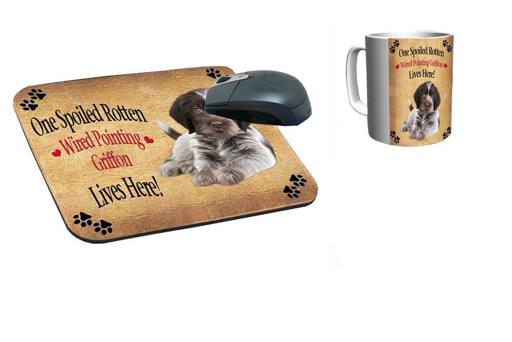 Spoiled Rotten Wirehaired Pointing Griffon Puppy Dog Mug & Mousepad Combo Gift Set