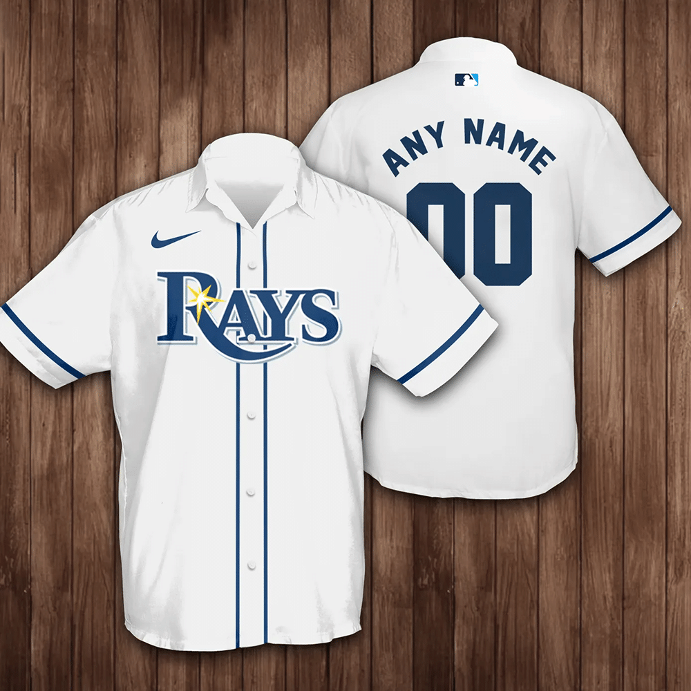 Personalized Tampa Bay Rays Baseball All Overprint 3D Hawaiian Shirt – White-Tph