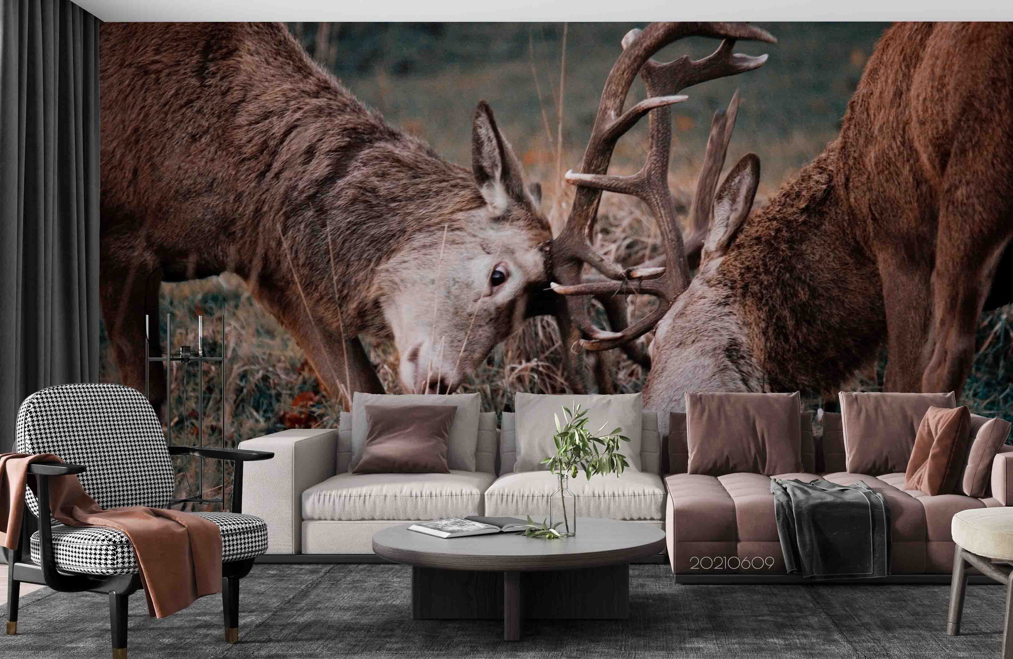 3D Africa Grassland Animal Deer Wall Mural Wallpaper Sww1660