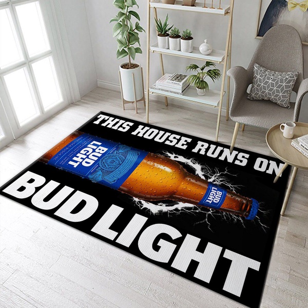 Bud Light This House Runs On Rug Room Carpet Custom Area Floor Home Decor