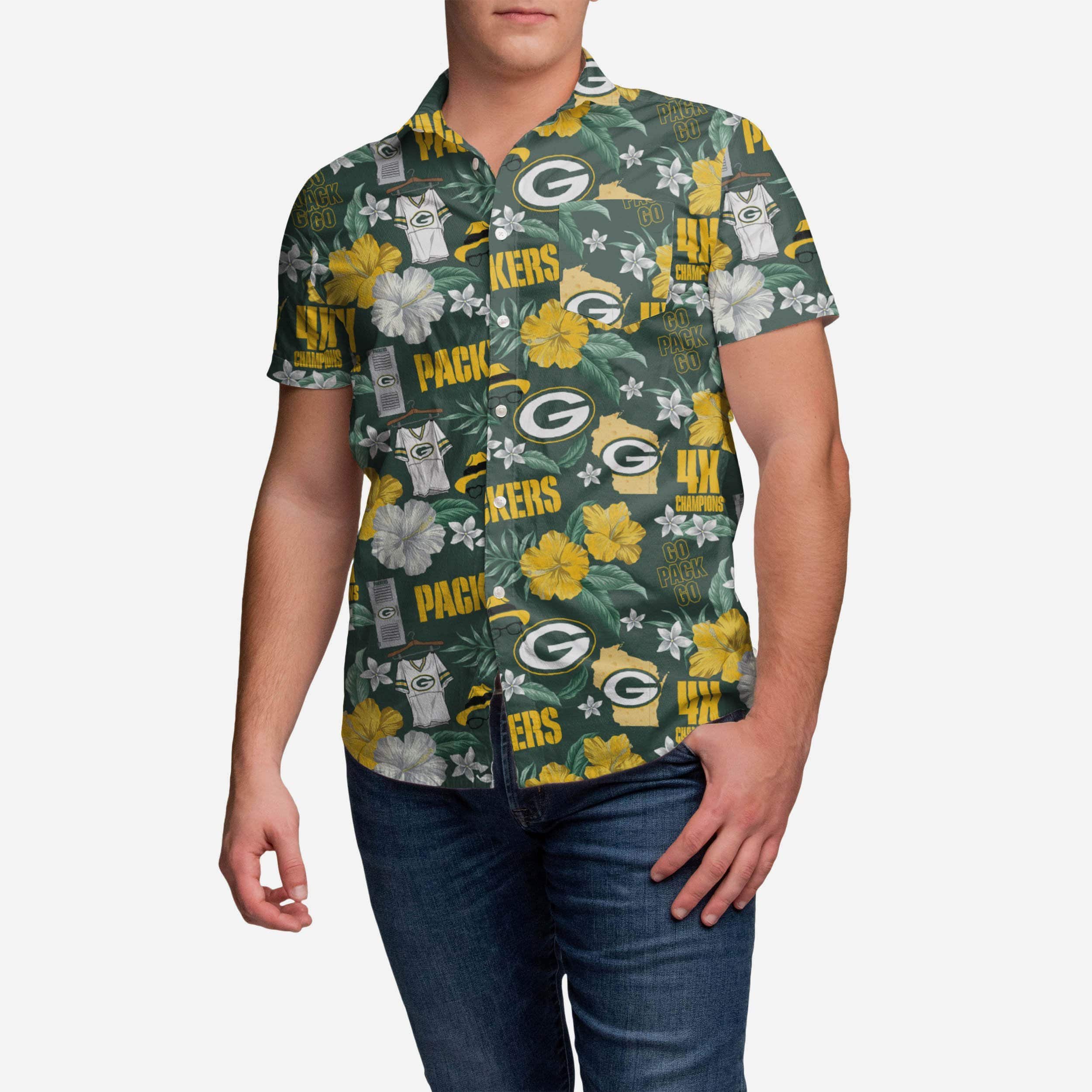 Green Bay Packers City Style Button Up Shirt