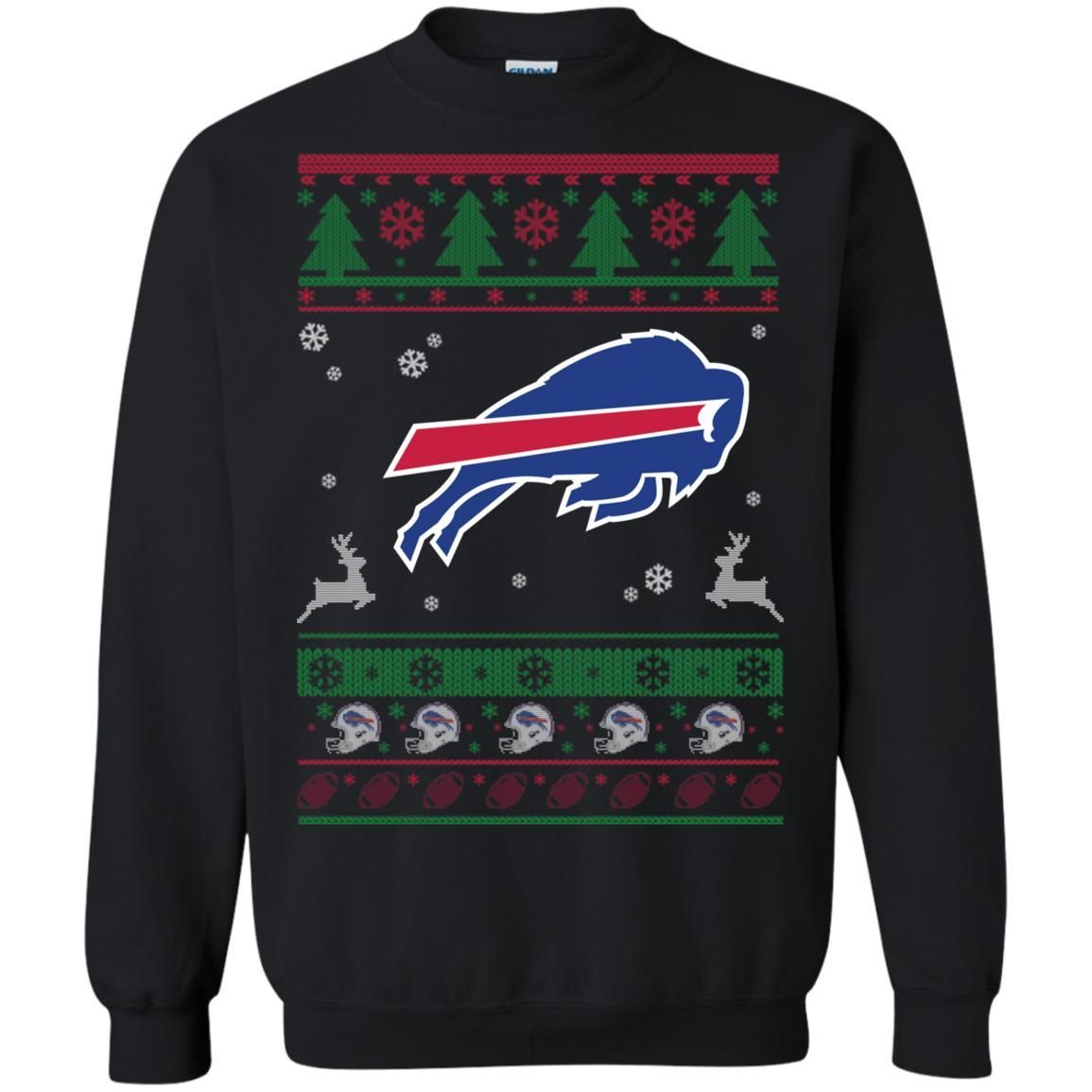 Buffalo Bills Logo Football Teams Ugly Christmas Sweater Unisex Crewneck Pullover Sweatshirt