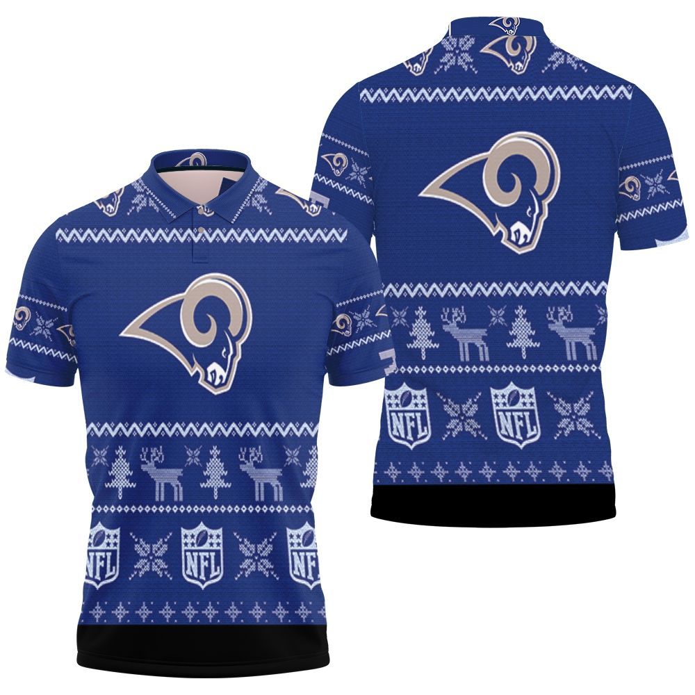 Los Angeles Rams Ugly Sweatshirt Christmas 3D Polo Shirt