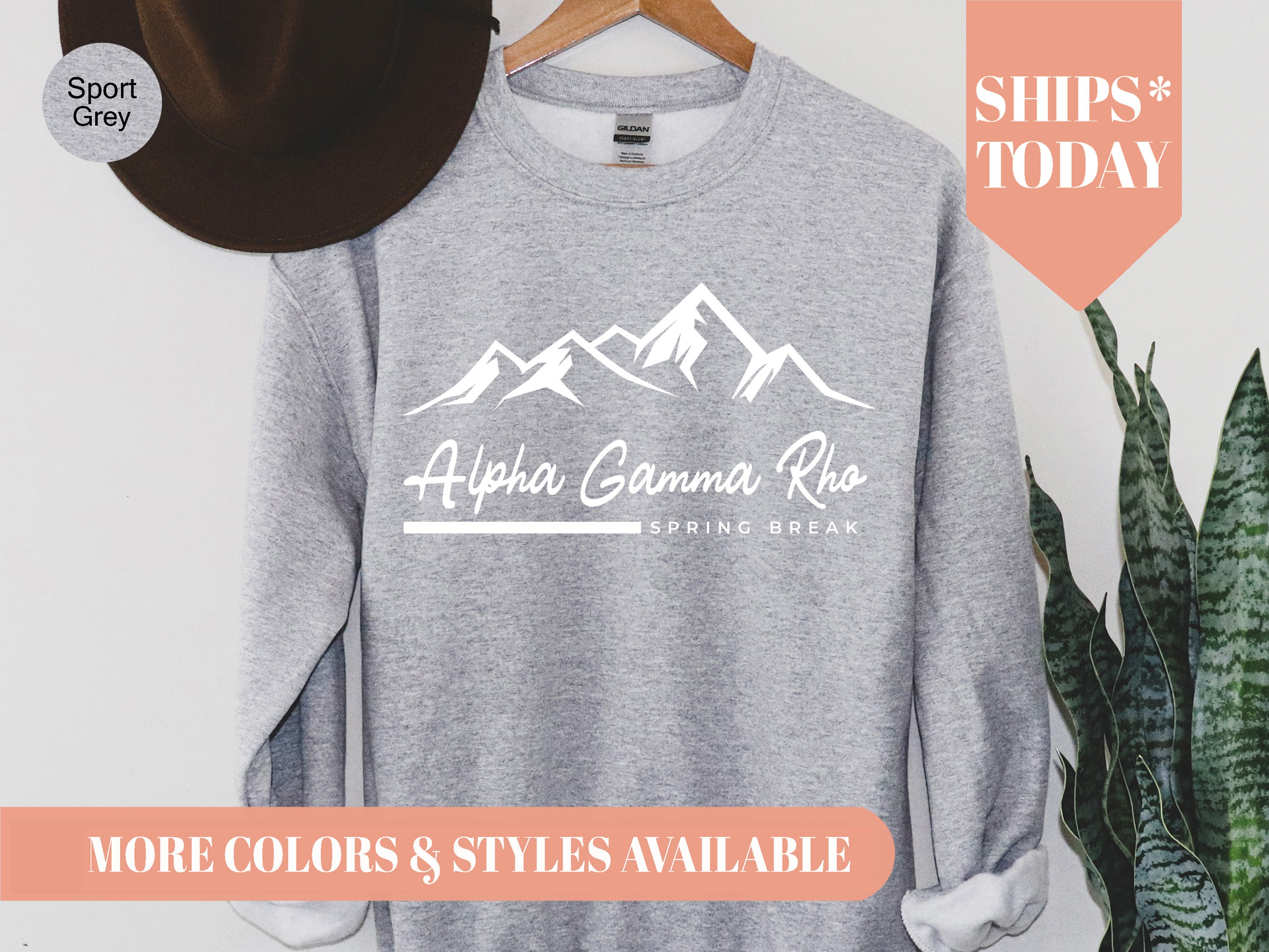 Alpha Gamma Rho Mountain Spring Break Fraternity Sweatshirt | AGR Hoodie | Men Crewneck | Rush Sweatshirt | Initiation Gift _ 1835g