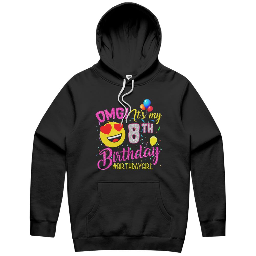 Omg It’S My 8Th Birthday Girl Shirts 8 Years Old Birthday Hoodie