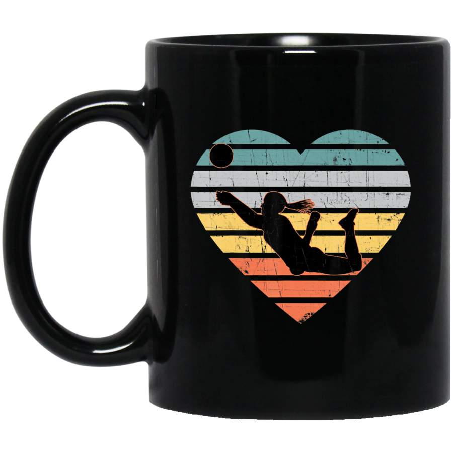 Volleyball Gifts for Teen Girls Retro Vintage Heart Coffee Mug