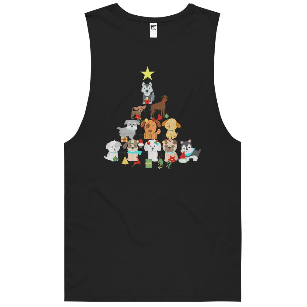 Christmas Dog Tree Cute Funny Puppy Dogs Xmas Tee Tank Top