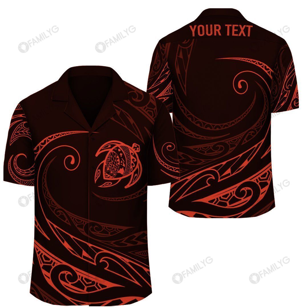 Polynesian Design Turtle – Orange – Frida Style Hawaii Shirt Summer Hawaiian For Men, Women, Couple