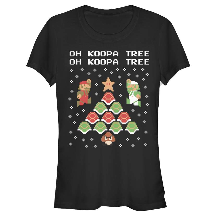 Nintendo Junior’s Christmas Mario Bros. Koopa Tree  T Shirt