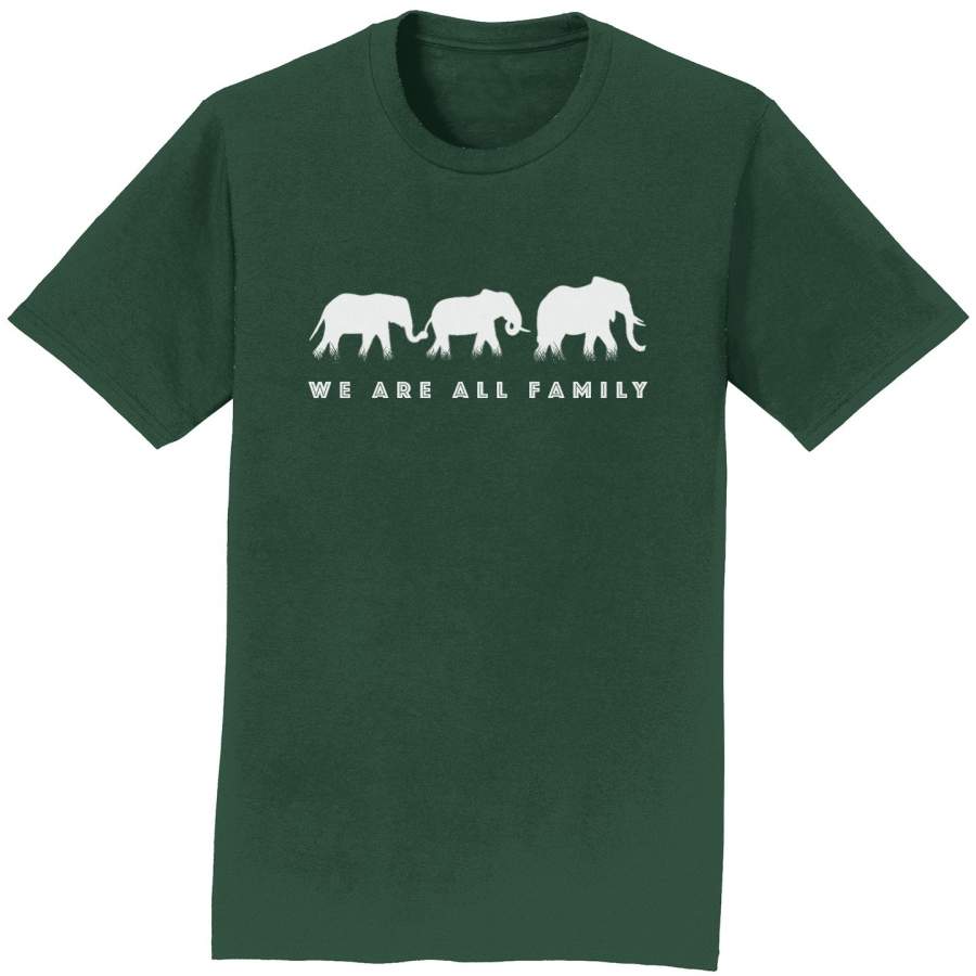 We Are All Family Elephants Silhouette – Adult Unisex T-Shirt