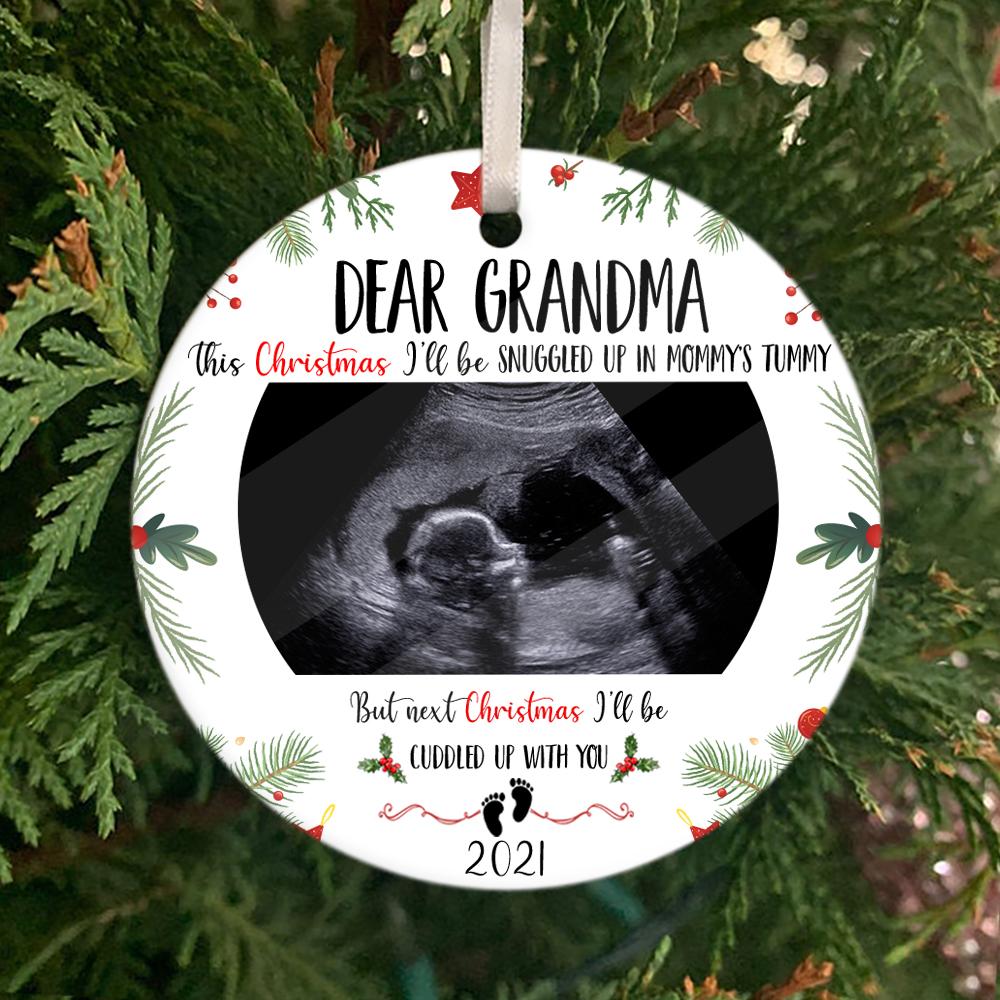 Personalized This Christmas I’Ll Be Snuggled Up Ornament Gift For Dad To Be Mom To Be