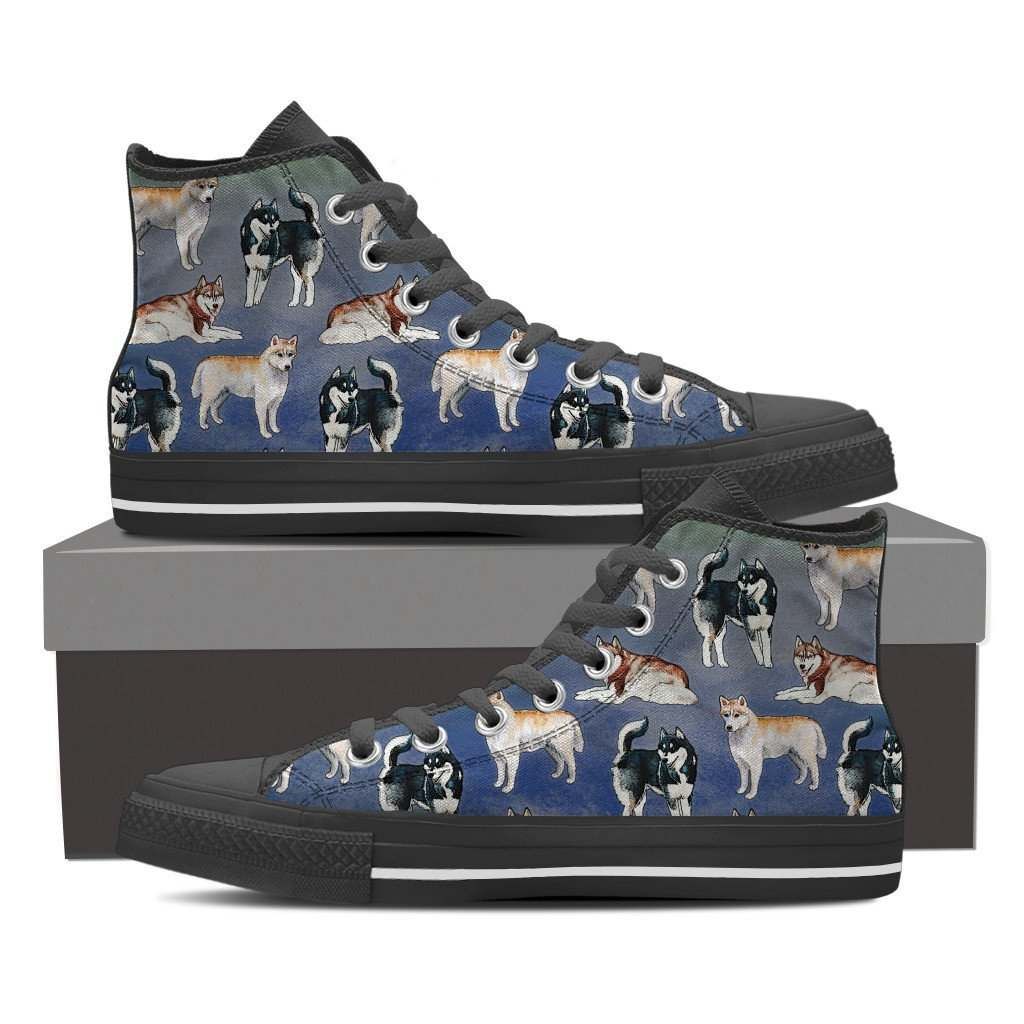Siberian Husky Pattern High Top Shoes