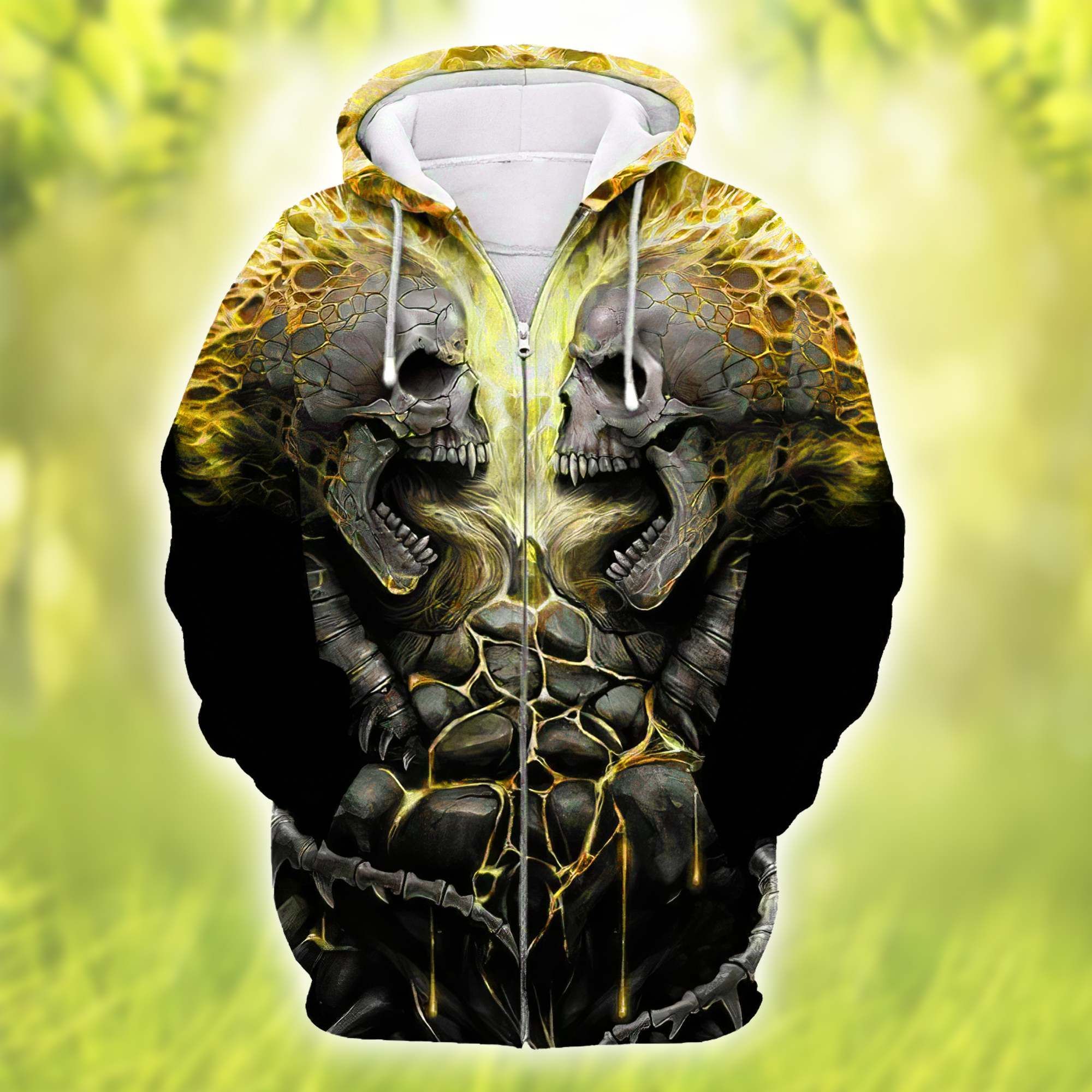 Yellow Skull Zip Hoodie Ultra Soft And Warm 3d All Over Printed Unisex Shirts Plus Size S-5xl