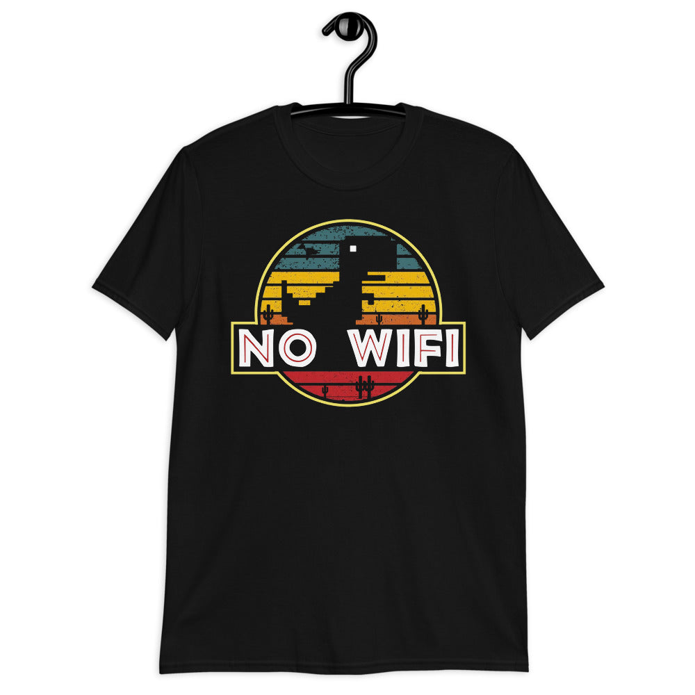 Vintage Electric Pixel Dinosaur No Wifi Unisex T-Shirt