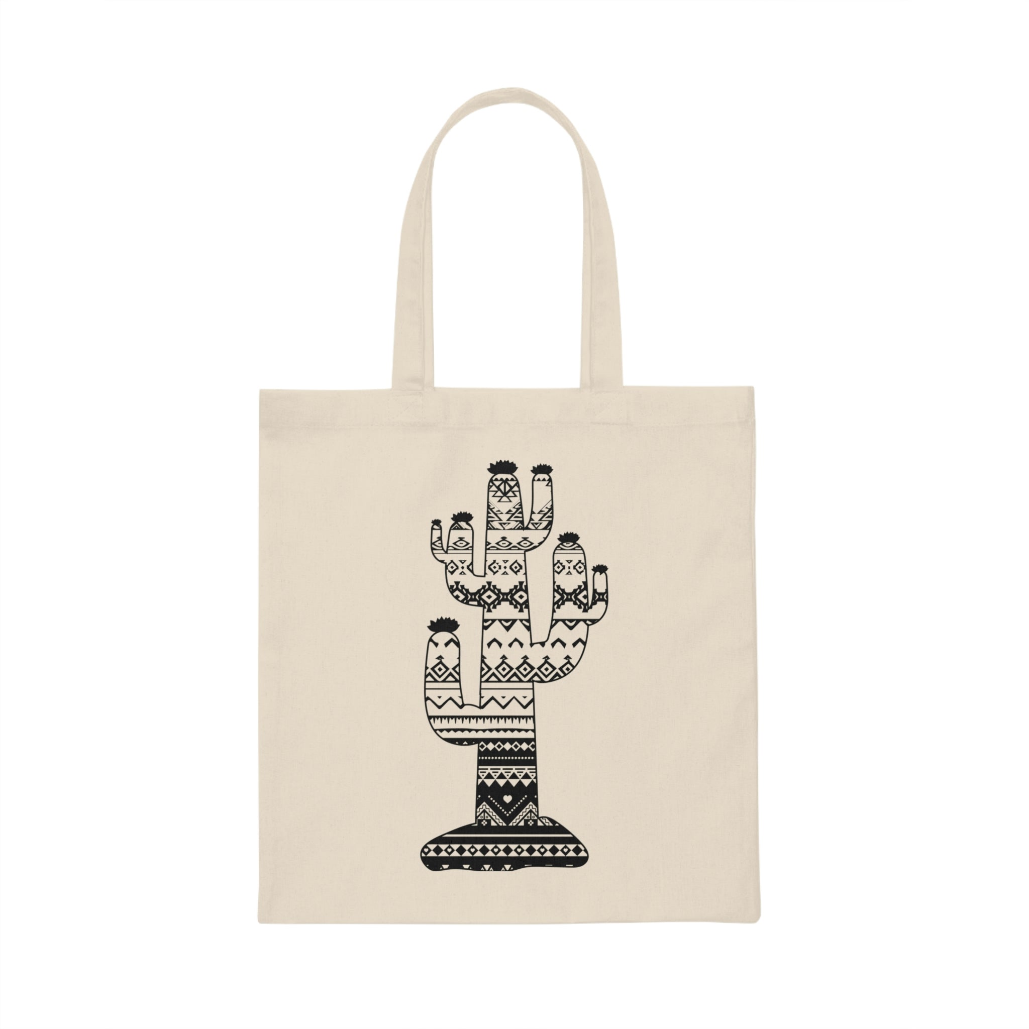 Aztec Cactus For Men And Women Boho Desert Canvas Tote Bag