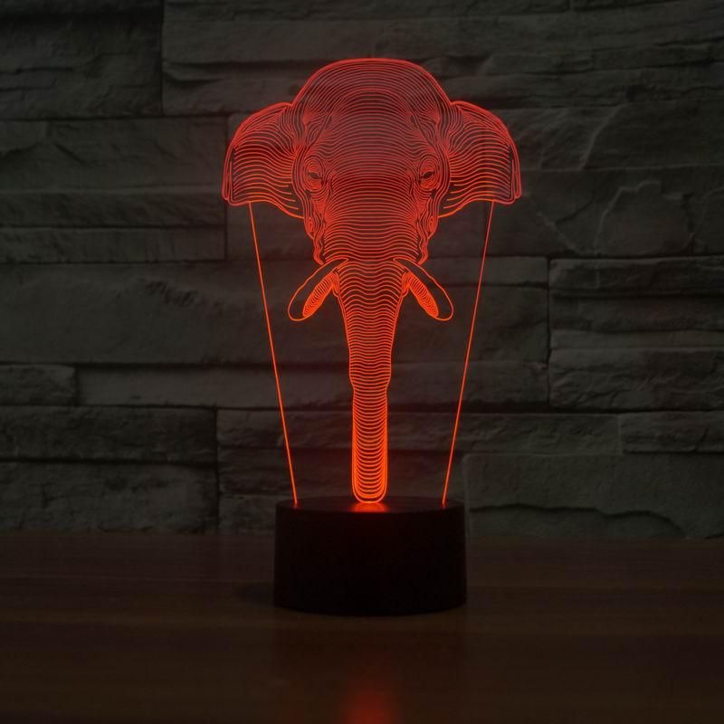 Limited Edition 3D Hologram Elephant 3D Illusion Night Light Led Light