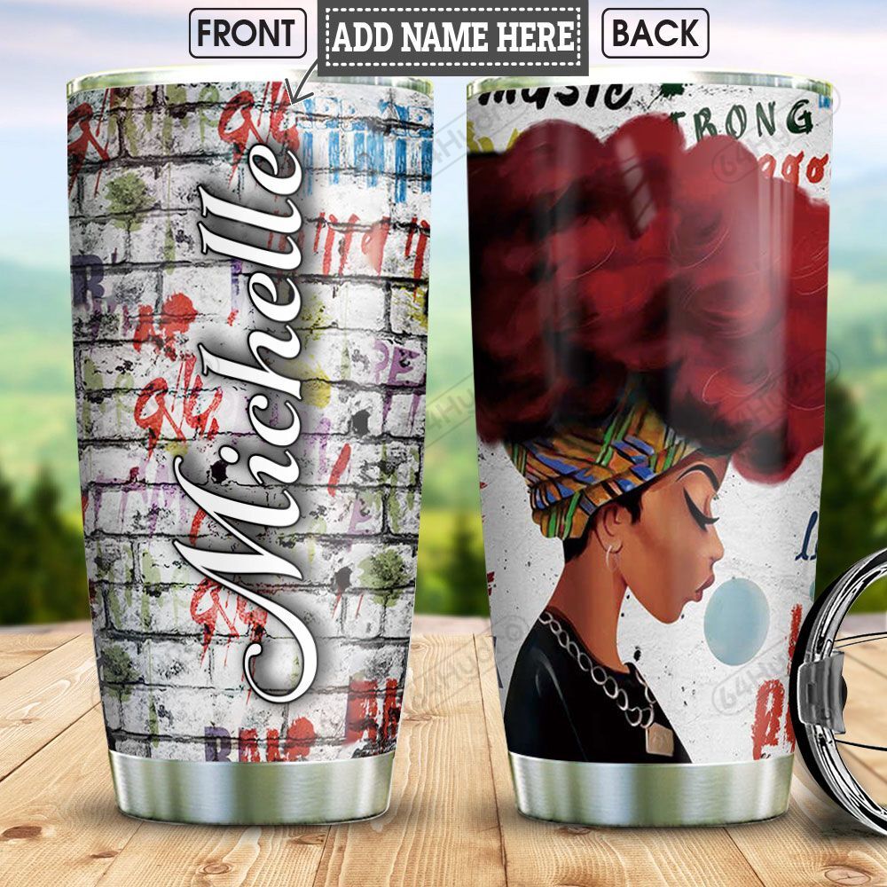 Red Hair Black Queen Personalized HHS2212007 Stainless Steel Tumbler