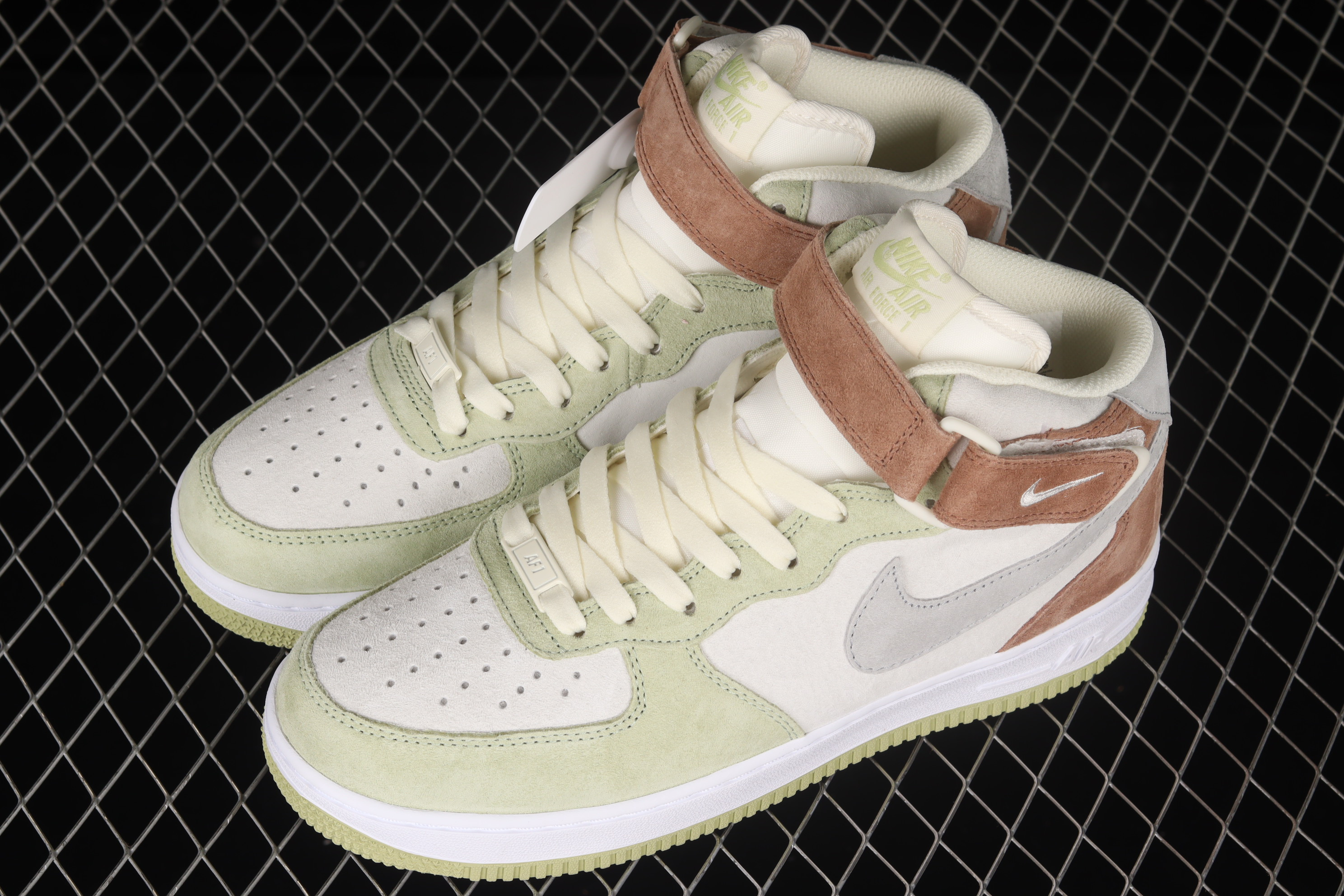 Nike Air Force 1 Mid Light Green Cream Shoes Sneakers SNK362536451