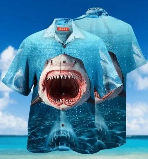 Shark Show Me Your Teeth Aloha Hawaiian Shirt Colorful Short Sleeve Summer Beach Casual Shirt For Men And Women