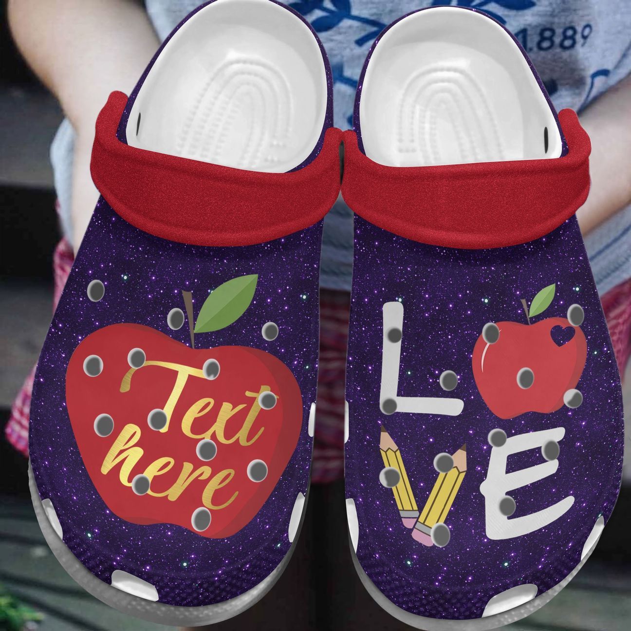 Teacher Personalized Clog, Custom Name, Text, Color, Number Fashion Style For Women, Men, Kid, Print 3D Love To Teach