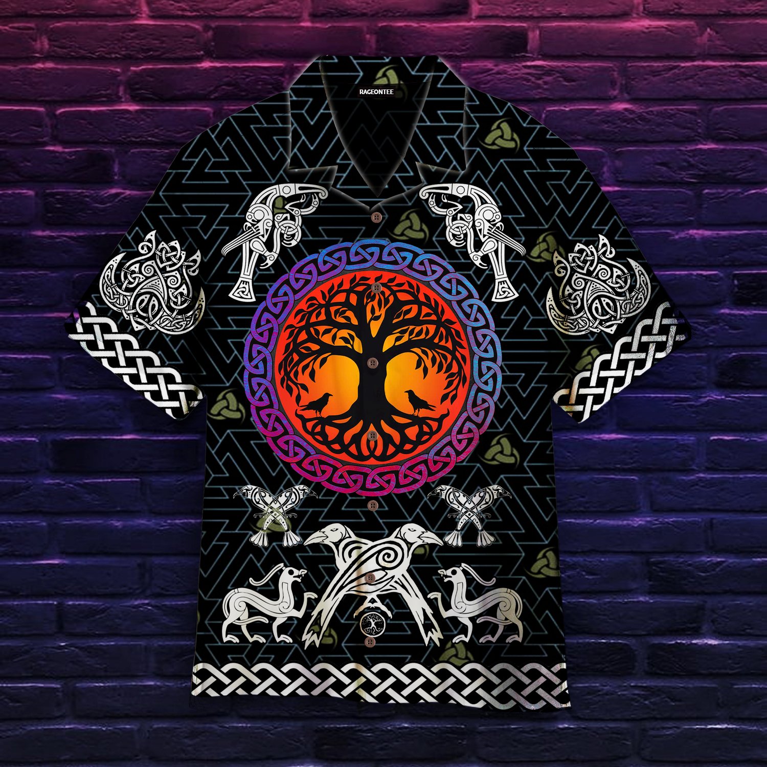 Tree Of Life Viking Symbols Hawaiian Shirt | For Men & Women | Adult | Hw4952