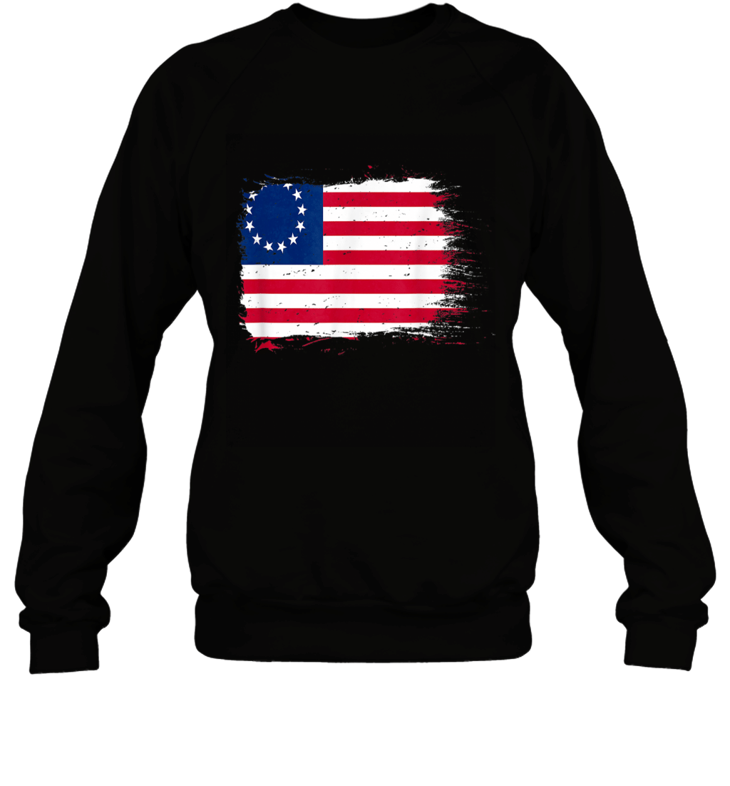 america betsy ross flag 1776 vintage distressed t shirt r3y Sweatshirt