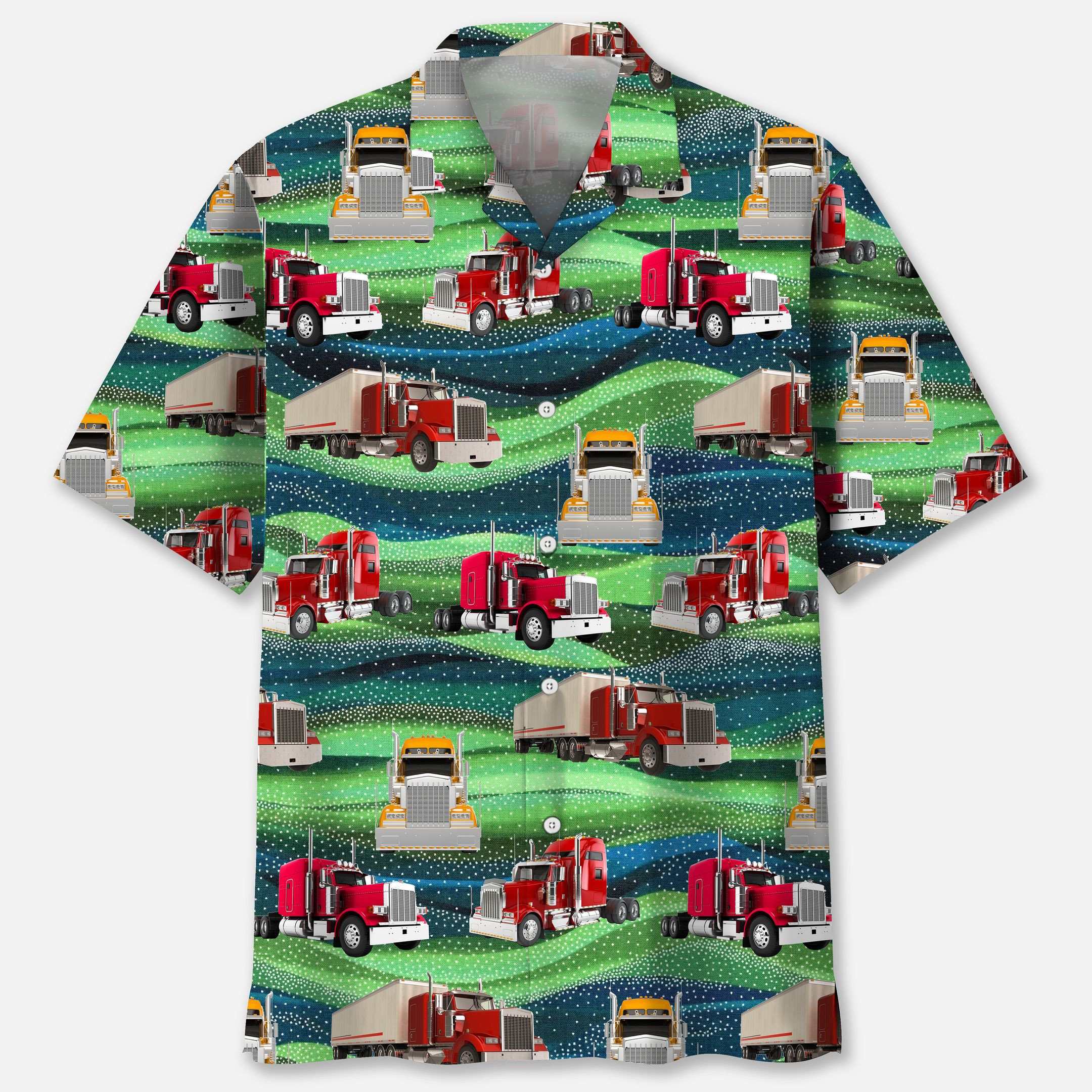 Truck Seamless Pattern Hawaiian Shirt Ha65199