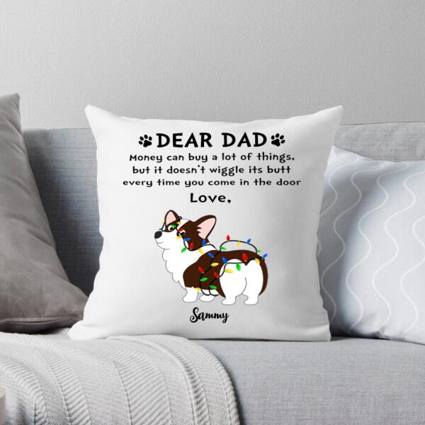 Personalized Dog Dad Pillow – Christmas Gifts For Dog Lovers – Up To 6 Dogs