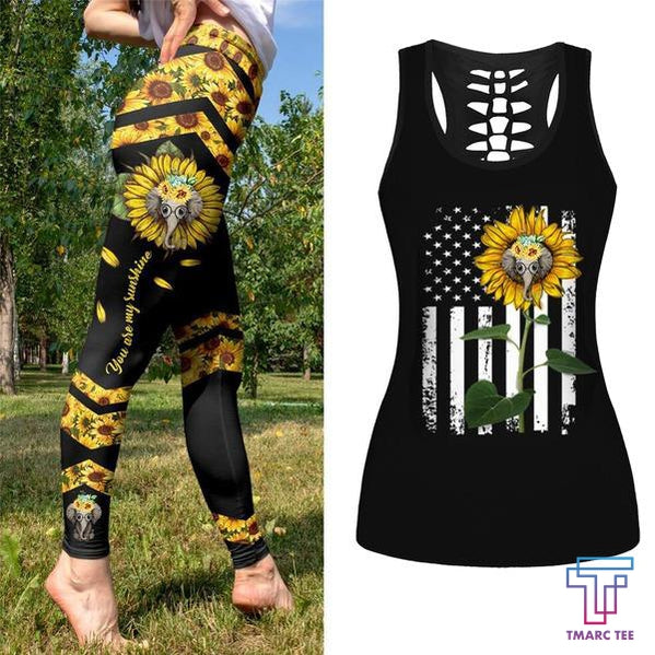 Tmarc Tee Elephant Sunflower Combo Tank + Legging Ta