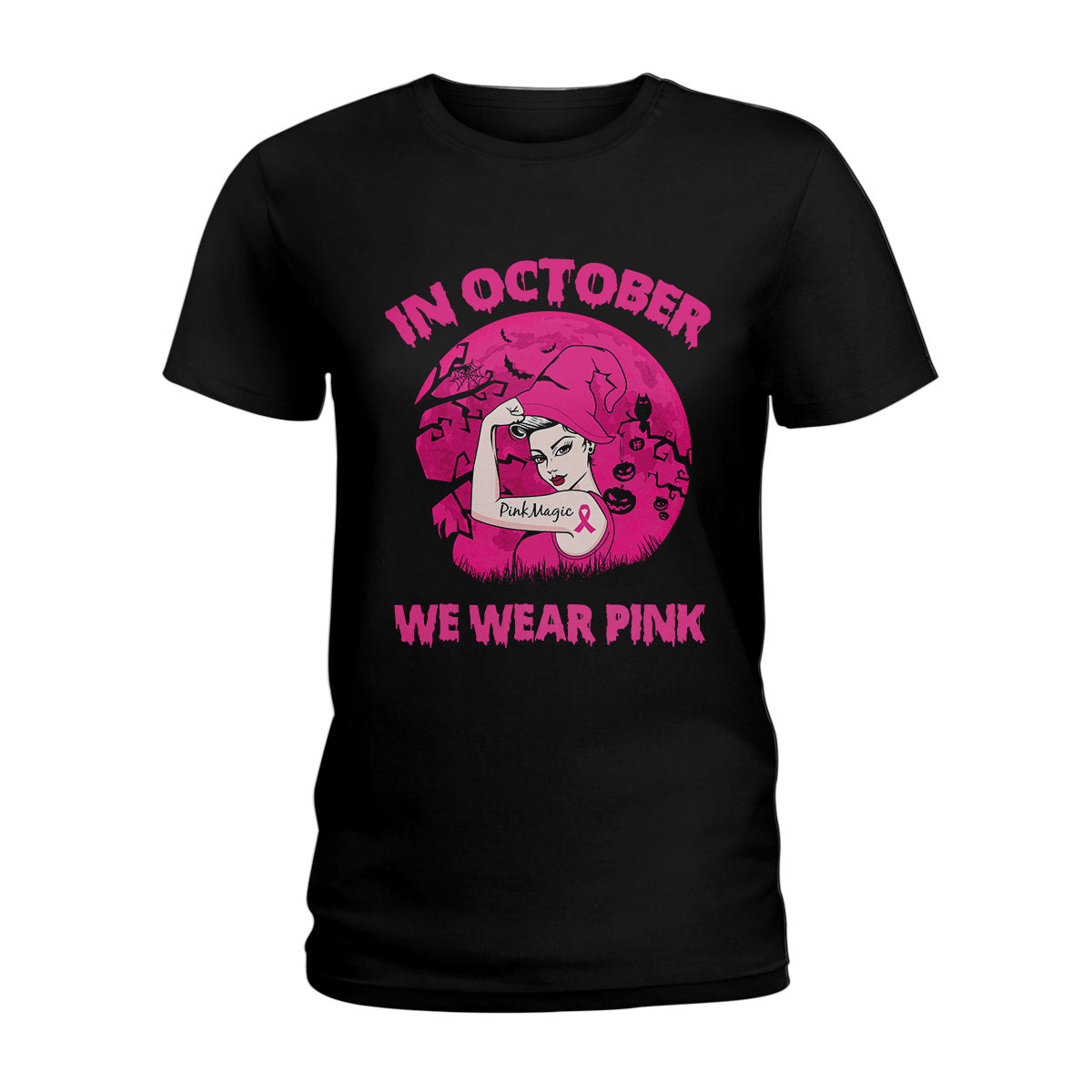 Breast Cancer Awareness Halloween Edition Ez19 0109 Ladies T-Shirt