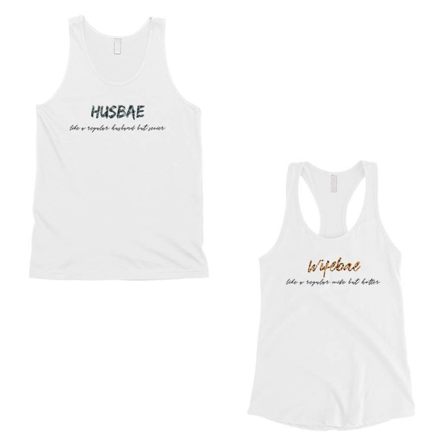 Husbae Wifebae Leopard Military Matching Couple Tank Tops Gifts