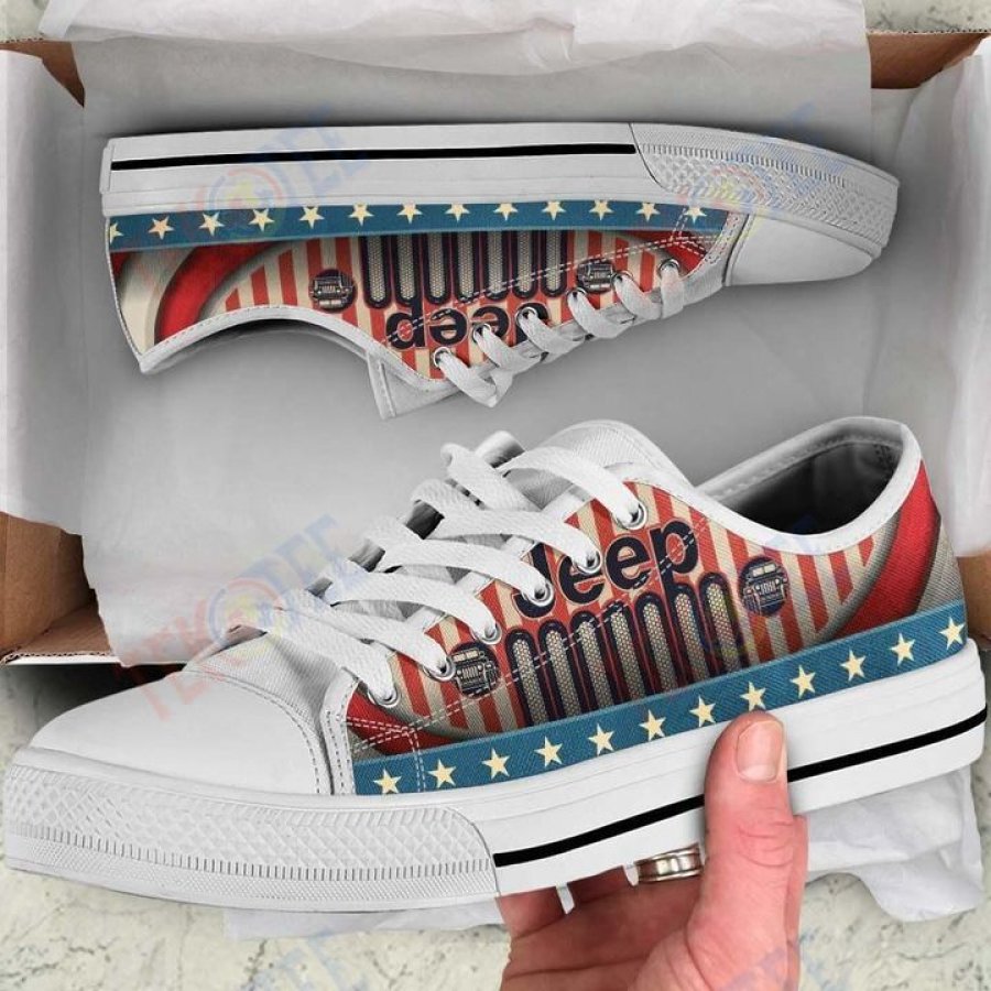 Mens Womens Jeep Christmas Low Top Shoes Custom Print Footwear Converse Sneakers TMT570