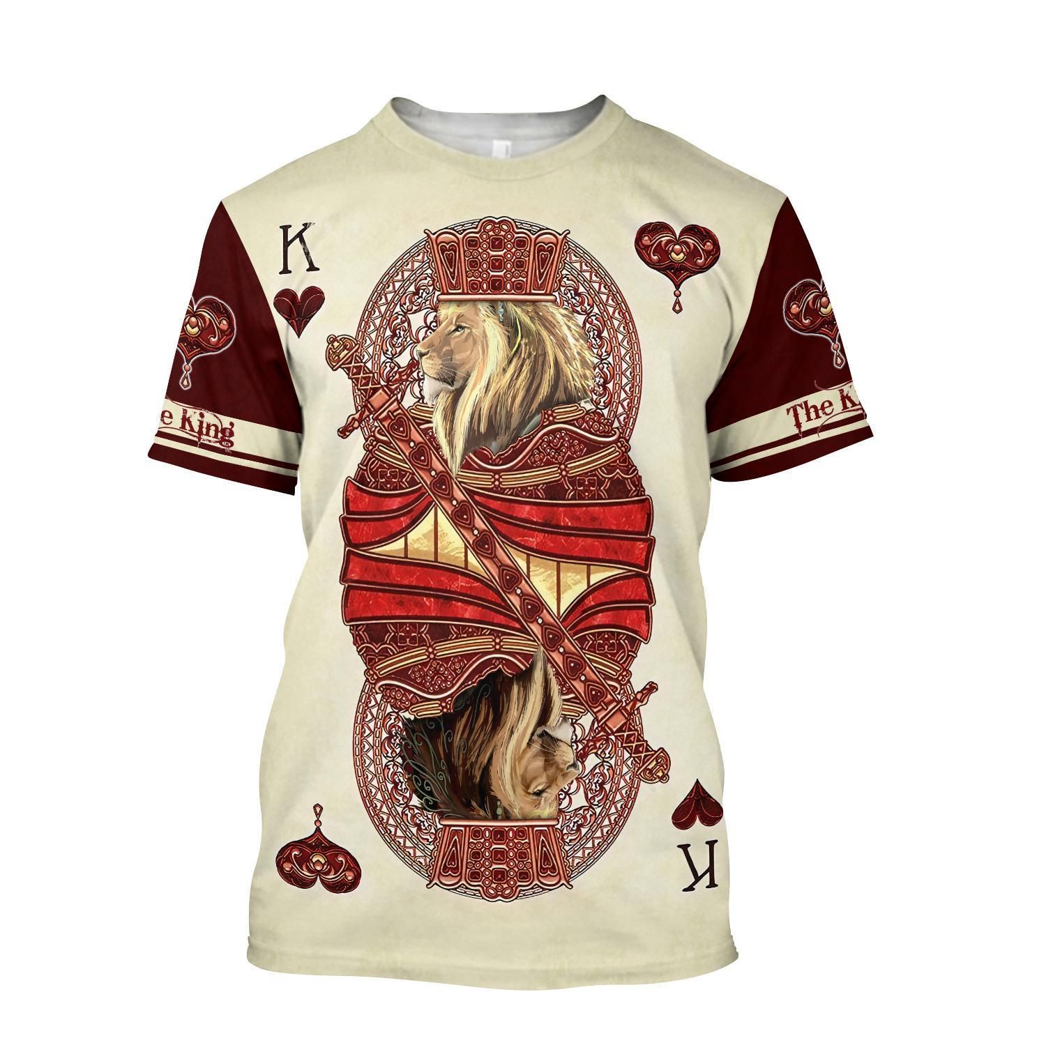 USATOPDEAL.COM – The King Club Lion Poker T-shirt  3D All Over Printed  Unisex Shirts