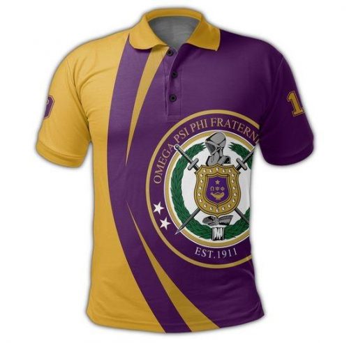 Omega Psi Phi 1911 Emblem Bulldog Circle Style Polo Shirt